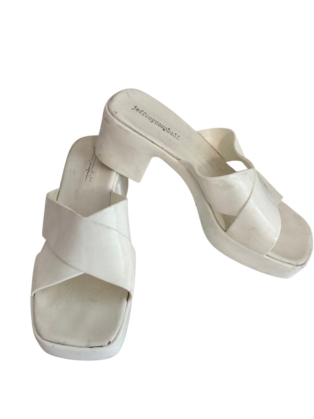 Jeffrey Campbell Bubblegum EVA Block Heel Platform Sandals Slides Retro Mod 8